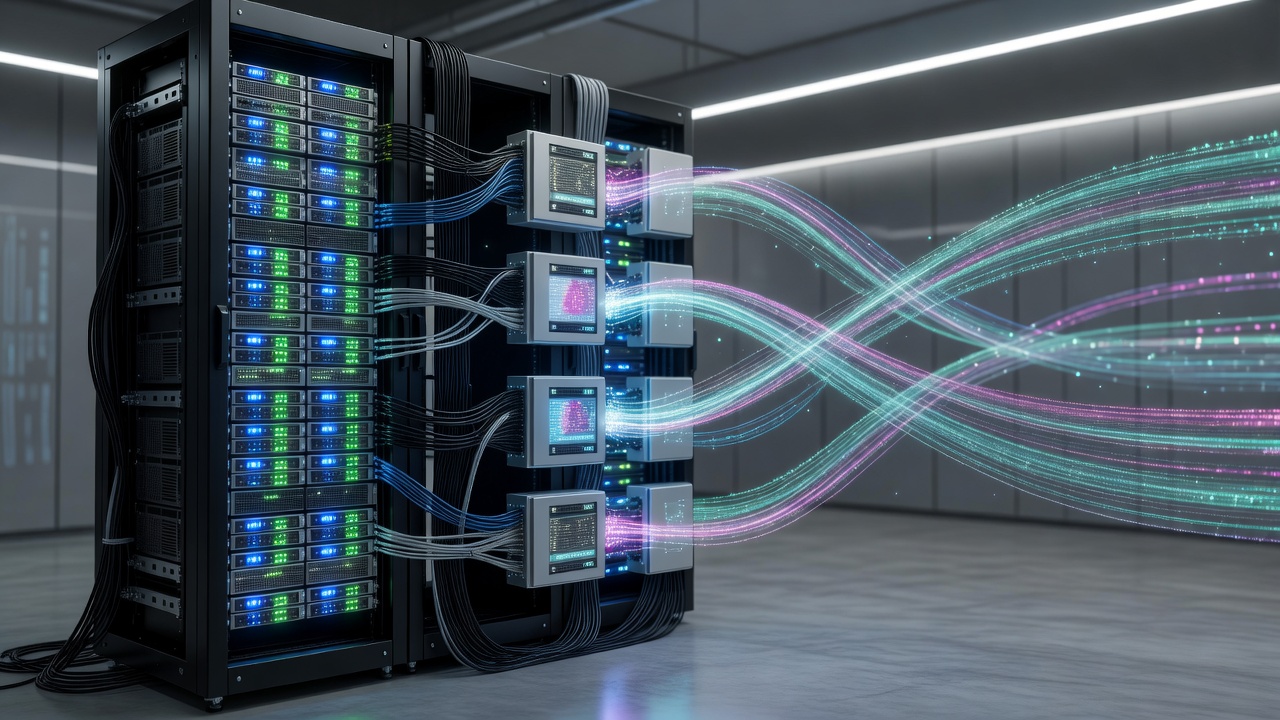 Server rack and automated data integration workflow